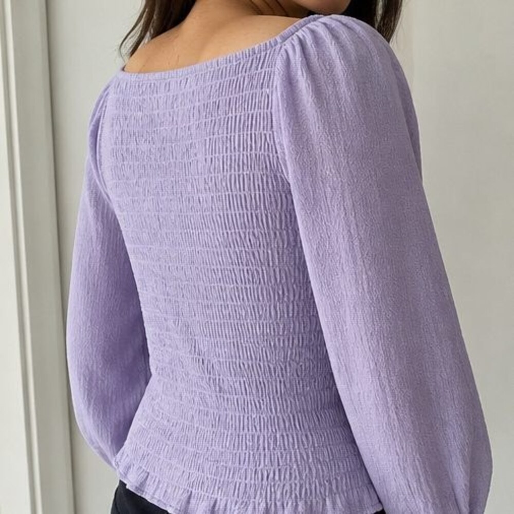 Lilac Button Blouse - Picture 3 of 6